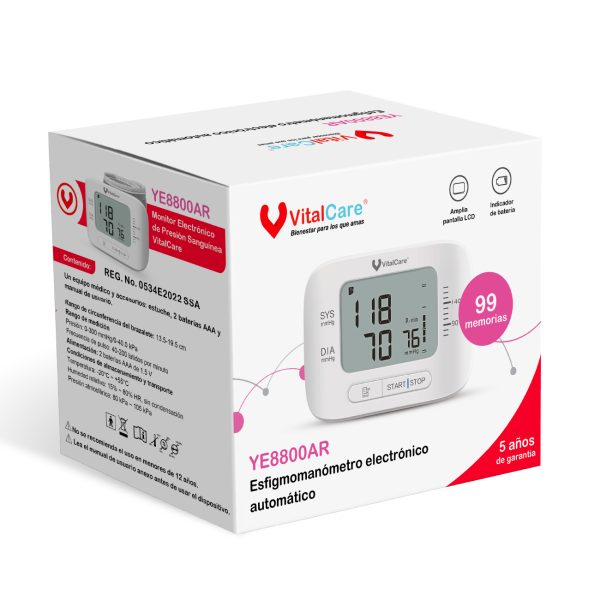 BAUMANÓMETRO DIGITAL DE MUÑECA – YE8800AR - Imagen 2