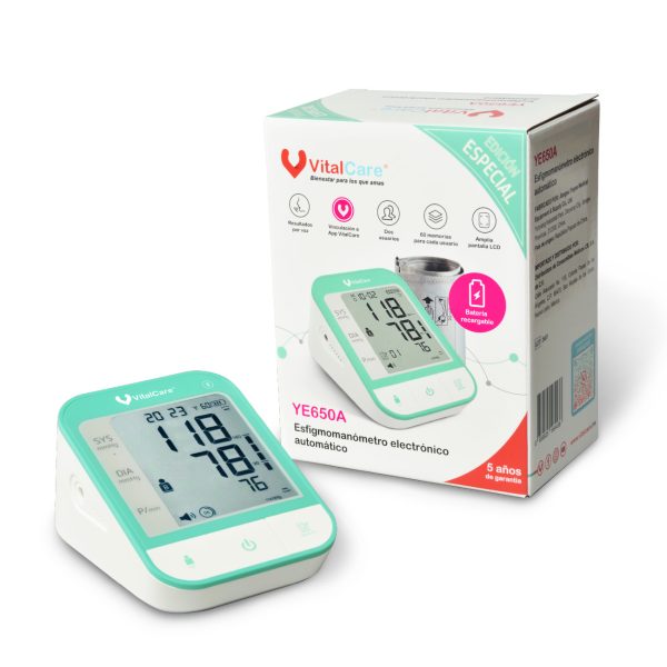 Baumanómetro Digital De Brazo Recargable Y Con Bluetooth Colección Menta - YE650A - Imagen 6
