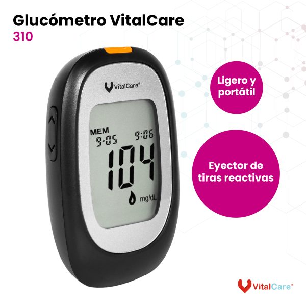 Kit Glucómetro con 50 tiras reactivas y 100 lancetas - Imagen 3