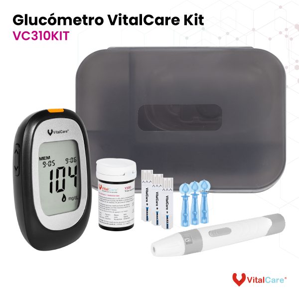 Kit Glucómetro con 50 tiras reactivas y 100 lancetas - Imagen 2